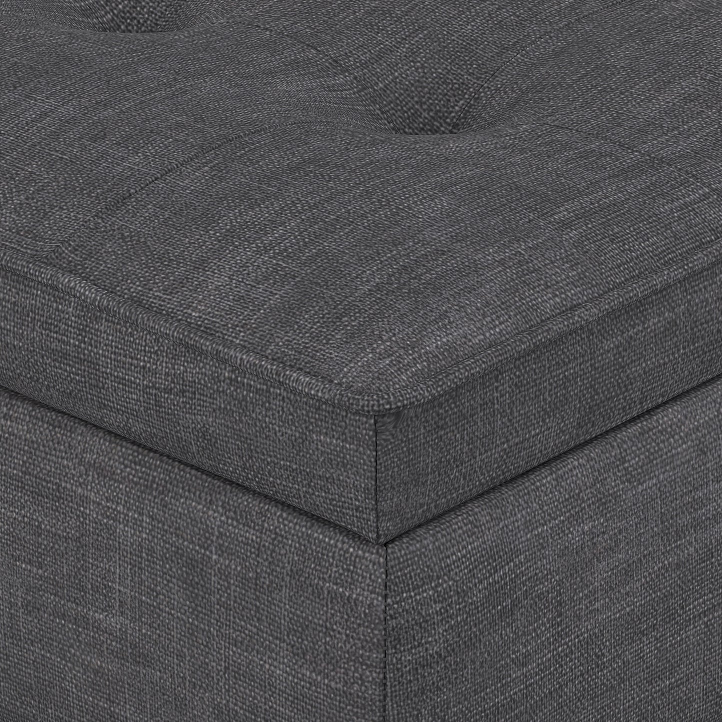 Slate Grey Linen Style Fabric | Cosmopolitan Ottoman Bench in Linen