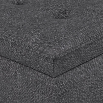 Slate Grey Linen Style Fabric | Cosmopolitan Ottoman Bench in Linen