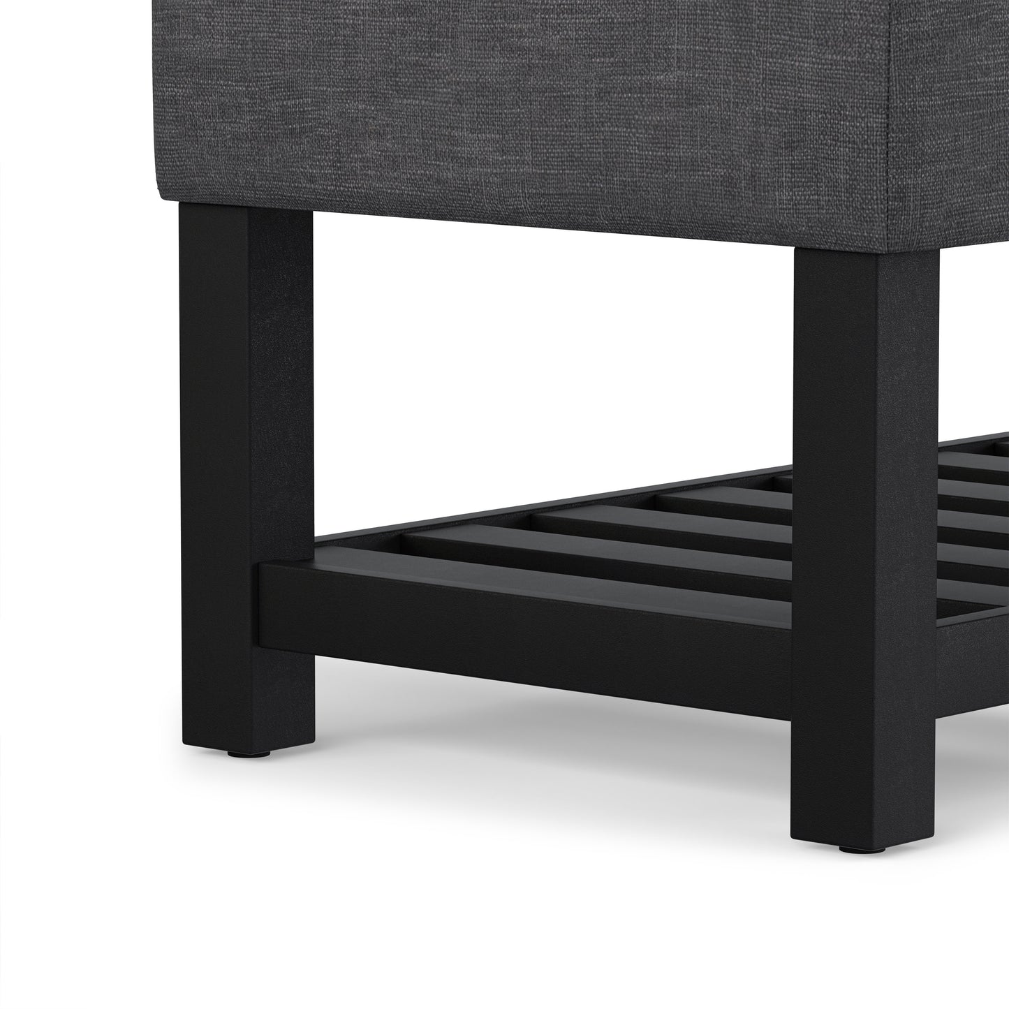 Slate Grey Linen Style Fabric | Cosmopolitan Ottoman Bench in Linen