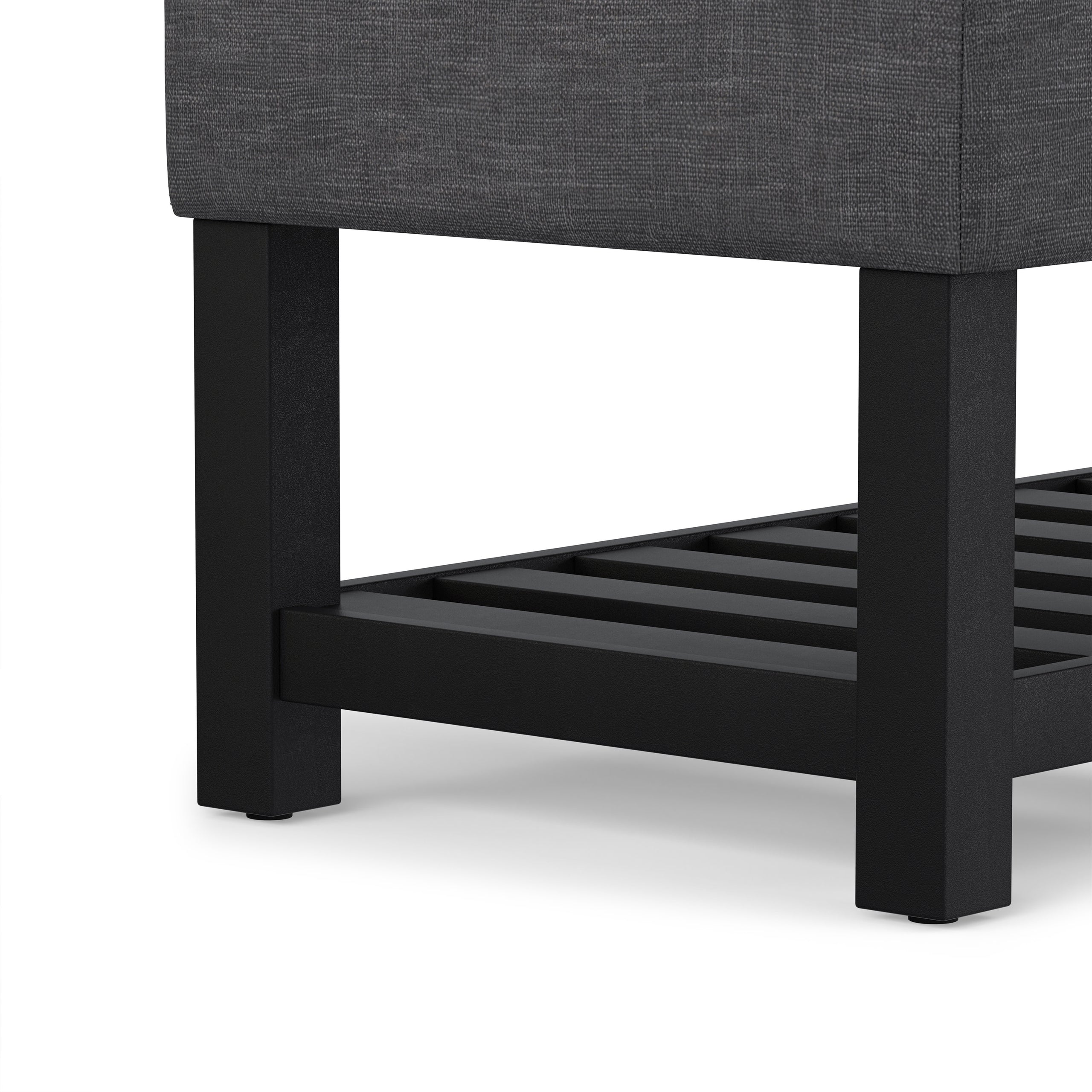Slate Grey Linen Style Fabric | Cosmopolitan Ottoman Bench in Linen