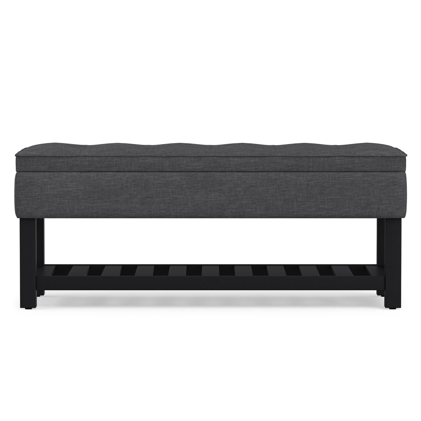 Slate Grey Linen Style Fabric | Cosmopolitan Ottoman Bench in Linen