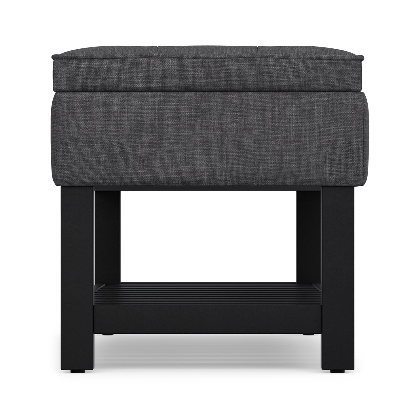 Slate Grey Linen Style Fabric | Cosmopolitan Ottoman Bench in Linen