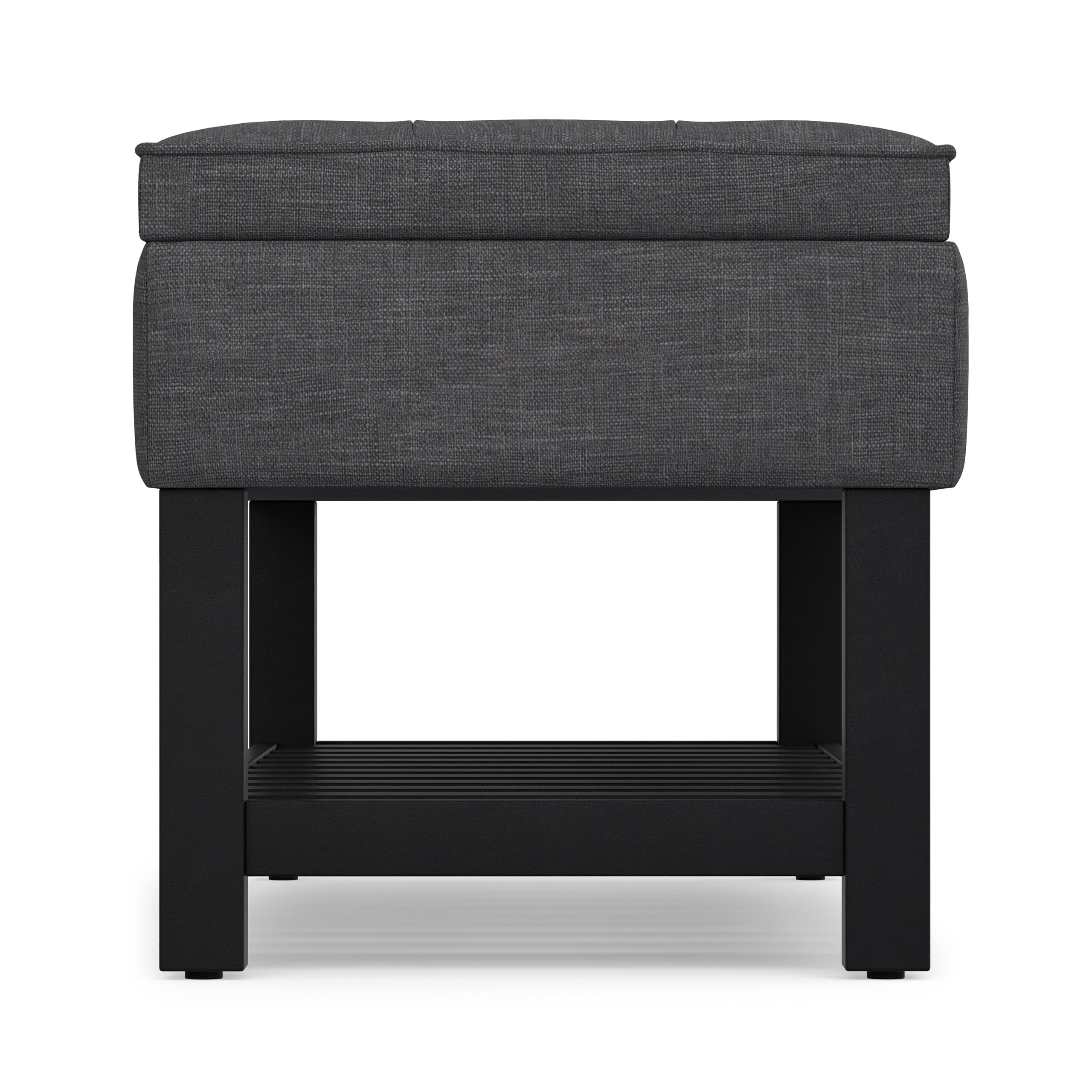 Slate Grey Linen Style Fabric | Cosmopolitan Ottoman Bench in Linen
