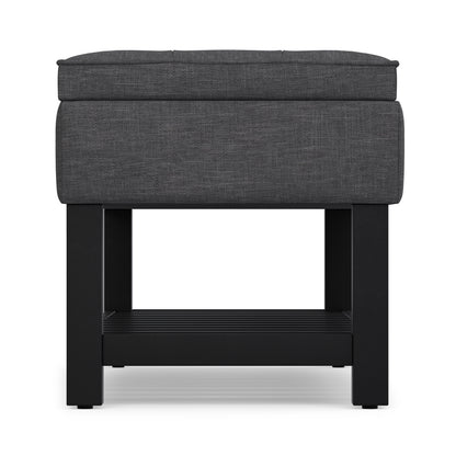 Slate Grey Linen Style Fabric | Cosmopolitan Ottoman Bench in Linen