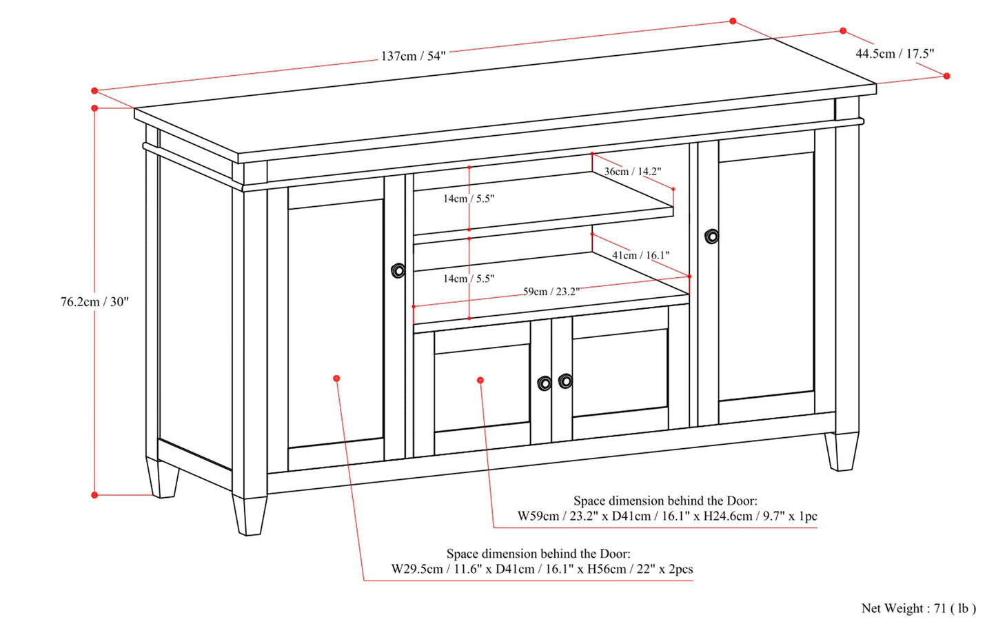 Black | Carlton TV Stand