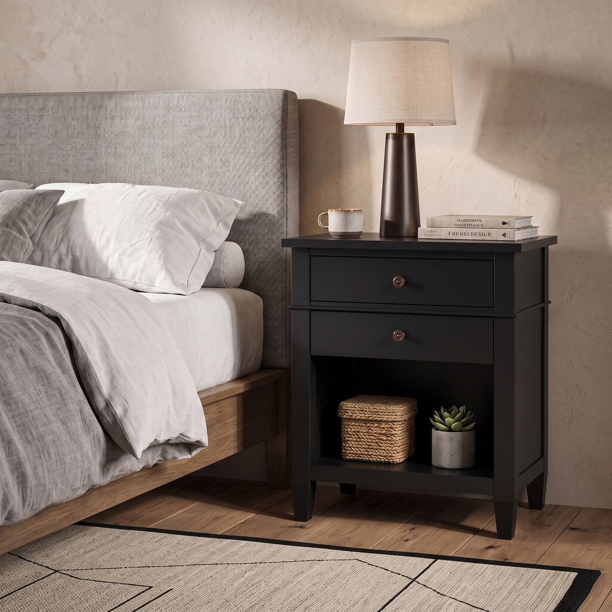 Black | Carlton Bedside Table