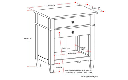 Fog Grey | Carlton Bedside Table