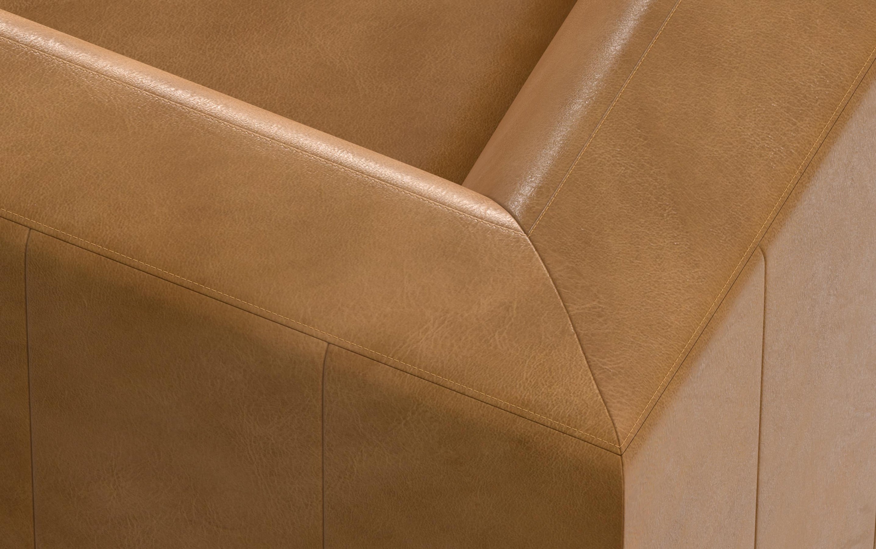 Sienna Genuine Leather | Rex Right Sectional and Ottoman in Genuine Leather