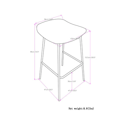 Distressed Charcoal Grey |  Dafney Bar Stool (Set of 2)
