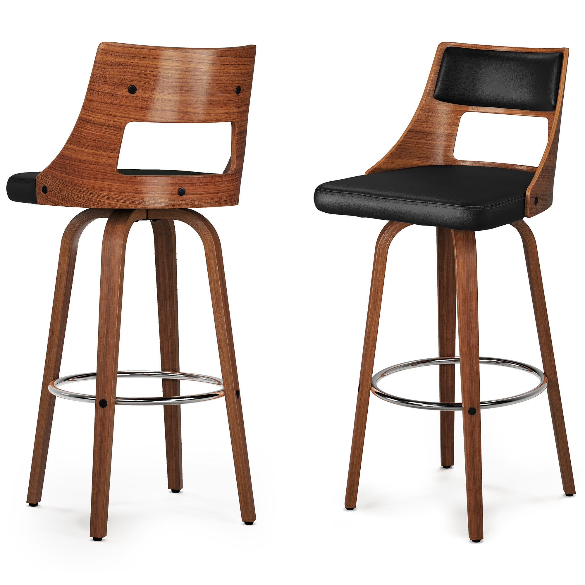 Black Vegan Leather | Dallyn Swivel Bar Stool (Set of 2)