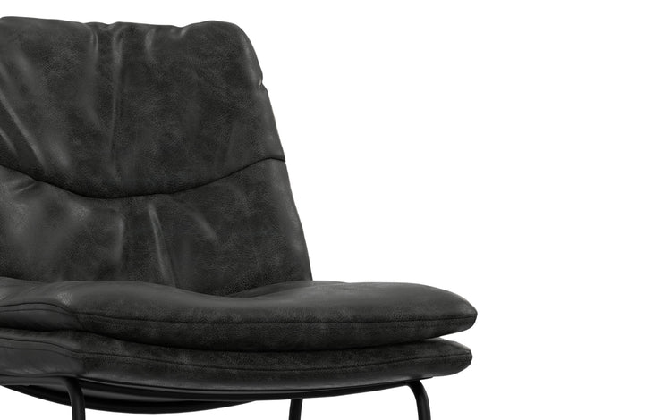 Distressed Charcoal Grey Distressed Vegan Leather | Danika Bar Stool (Set of 2)