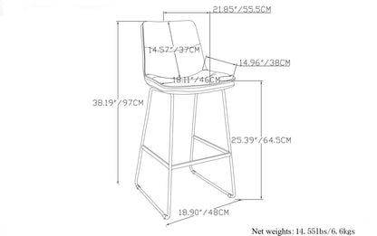 Distressed Charcoal Grey Vegan Leather | Danika Counter Height stool (Set of 2)