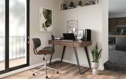 Distressed Slate Grey Distressed Vegan Leather | Dax Bentwood Office Chair