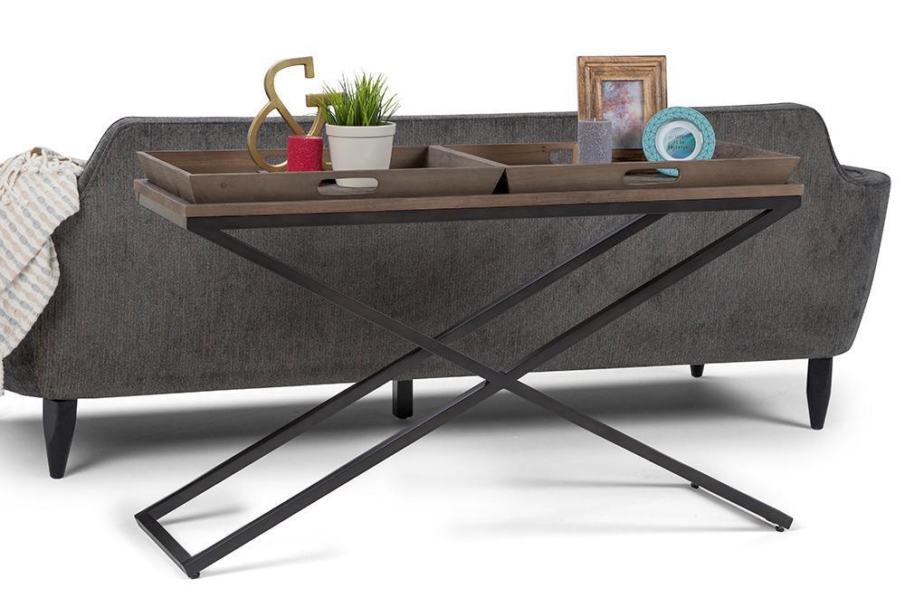 Damien Solid Wood Console Table in Distressed Natural Elm