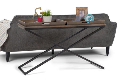 Damien Solid Wood Console Table in Distressed Natural Elm