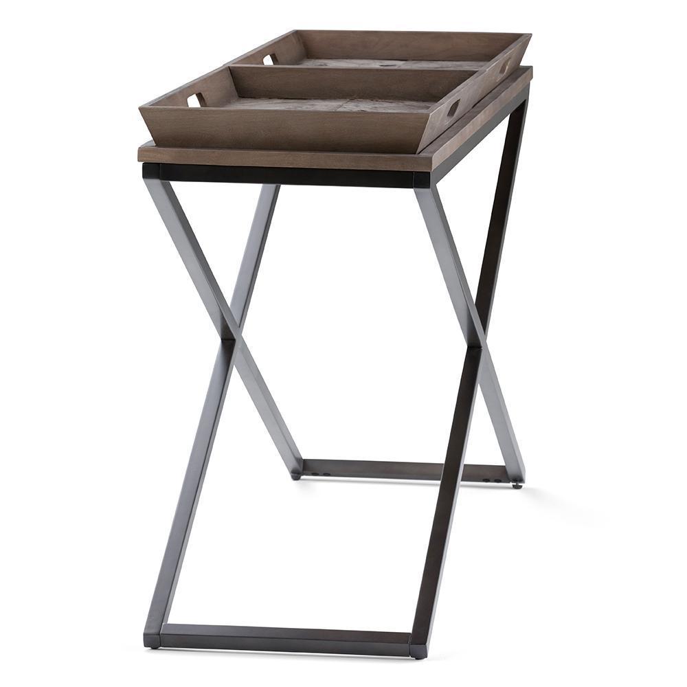 Damien Solid Wood Console Table in Distressed Natural Elm