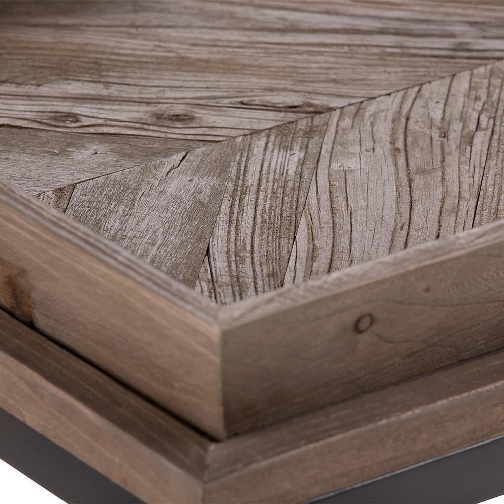 Damien Solid Wood Console Table in Distressed Natural Elm