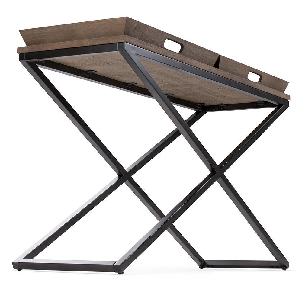 Damien Solid Wood Console Table in Distressed Natural Elm