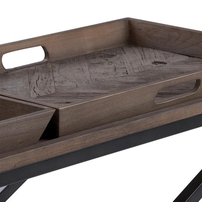 Damien Solid Wood Console Table in Distressed Natural Elm