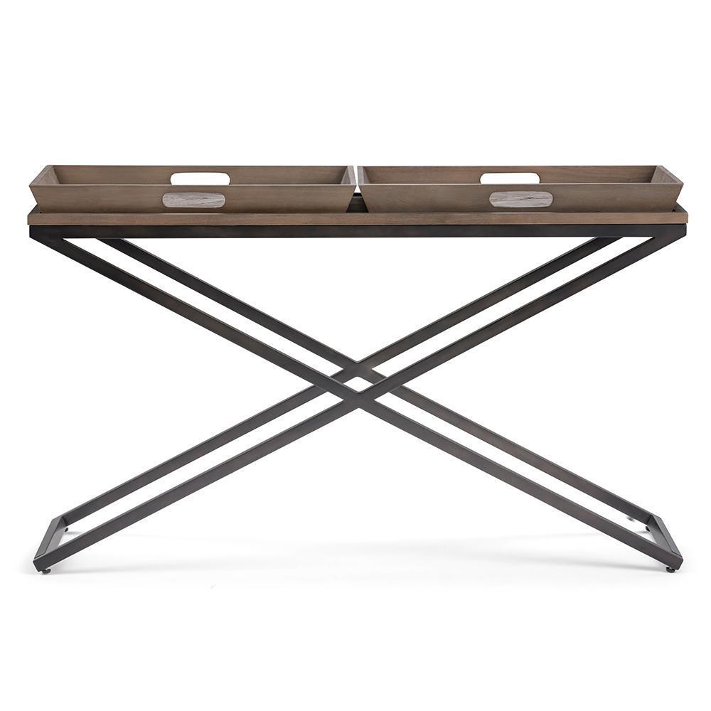 Damien Solid Wood Console Table in Distressed Natural Elm