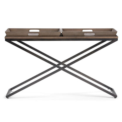 Damien Solid Wood Console Table in Distressed Natural Elm