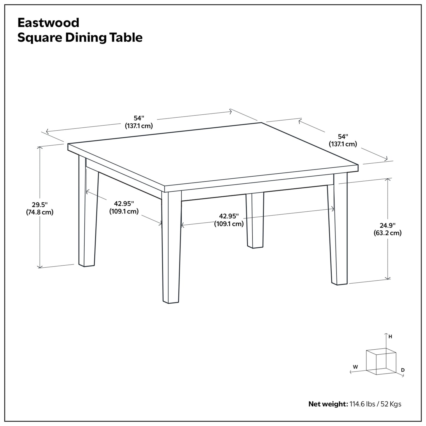 Oak Oak | Eastwood Square Dining Table in Oak