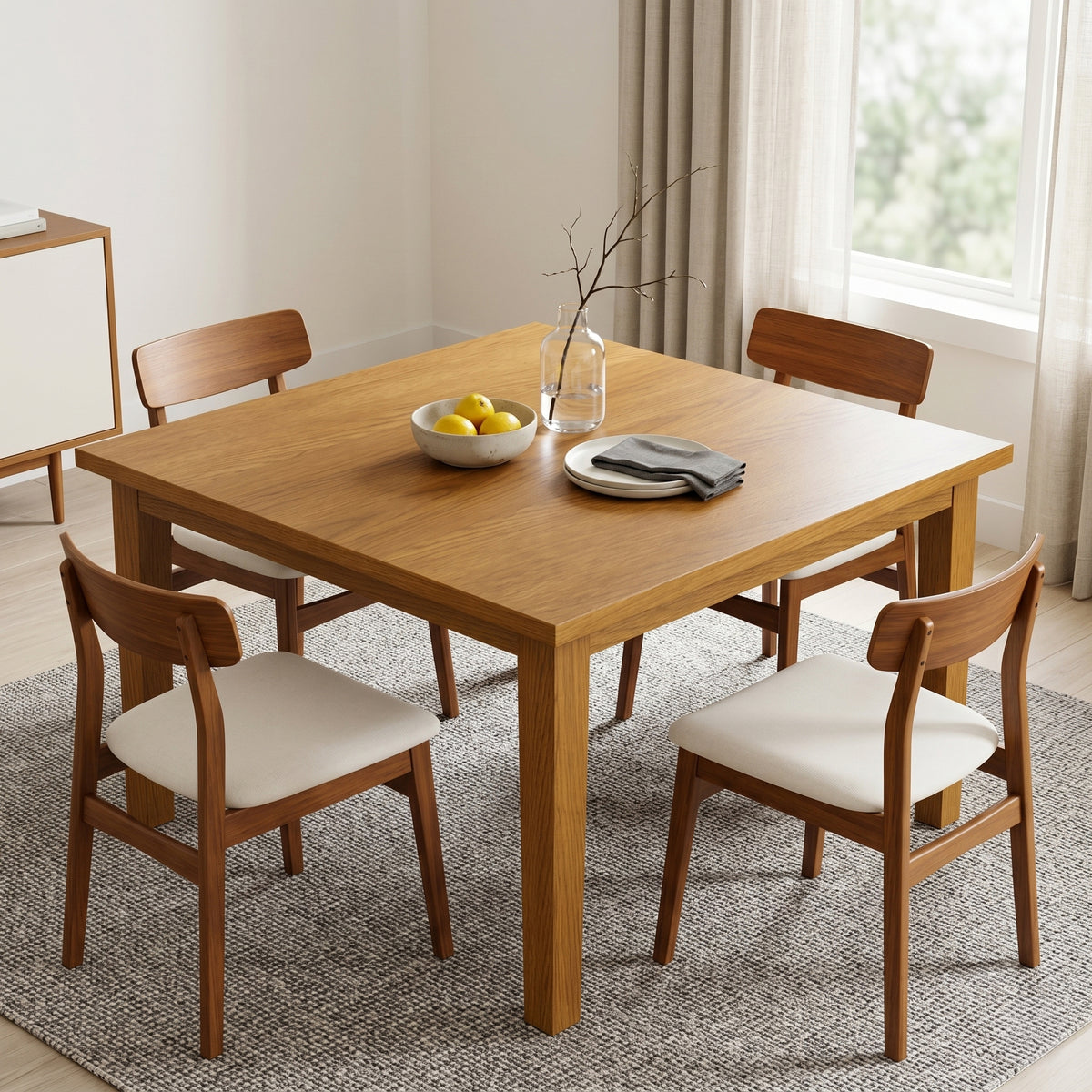 Oak Veneer Oak | Eastwood Square Dining Table in Oak