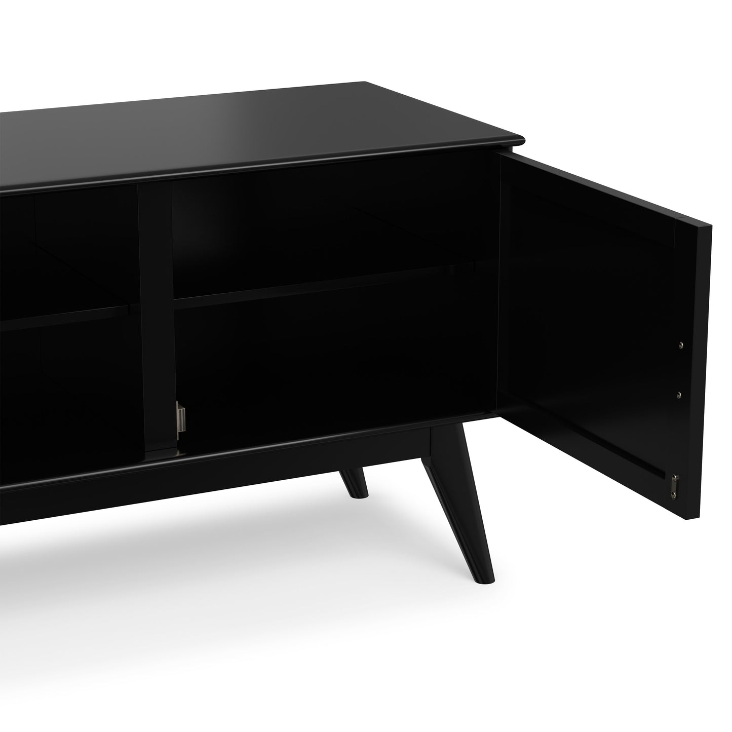 Black | Draper Mid Century Low TV Stand