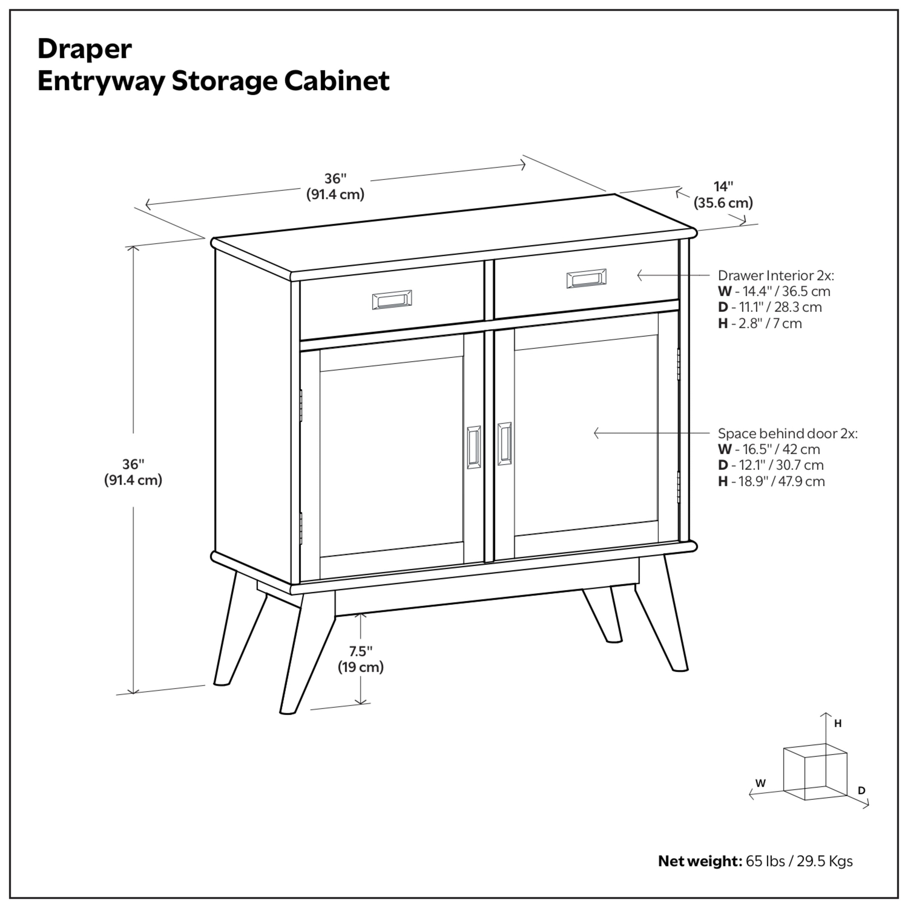 Mid Century Entryway Cabinet | Draper Storage Cabinet – Simpli Home