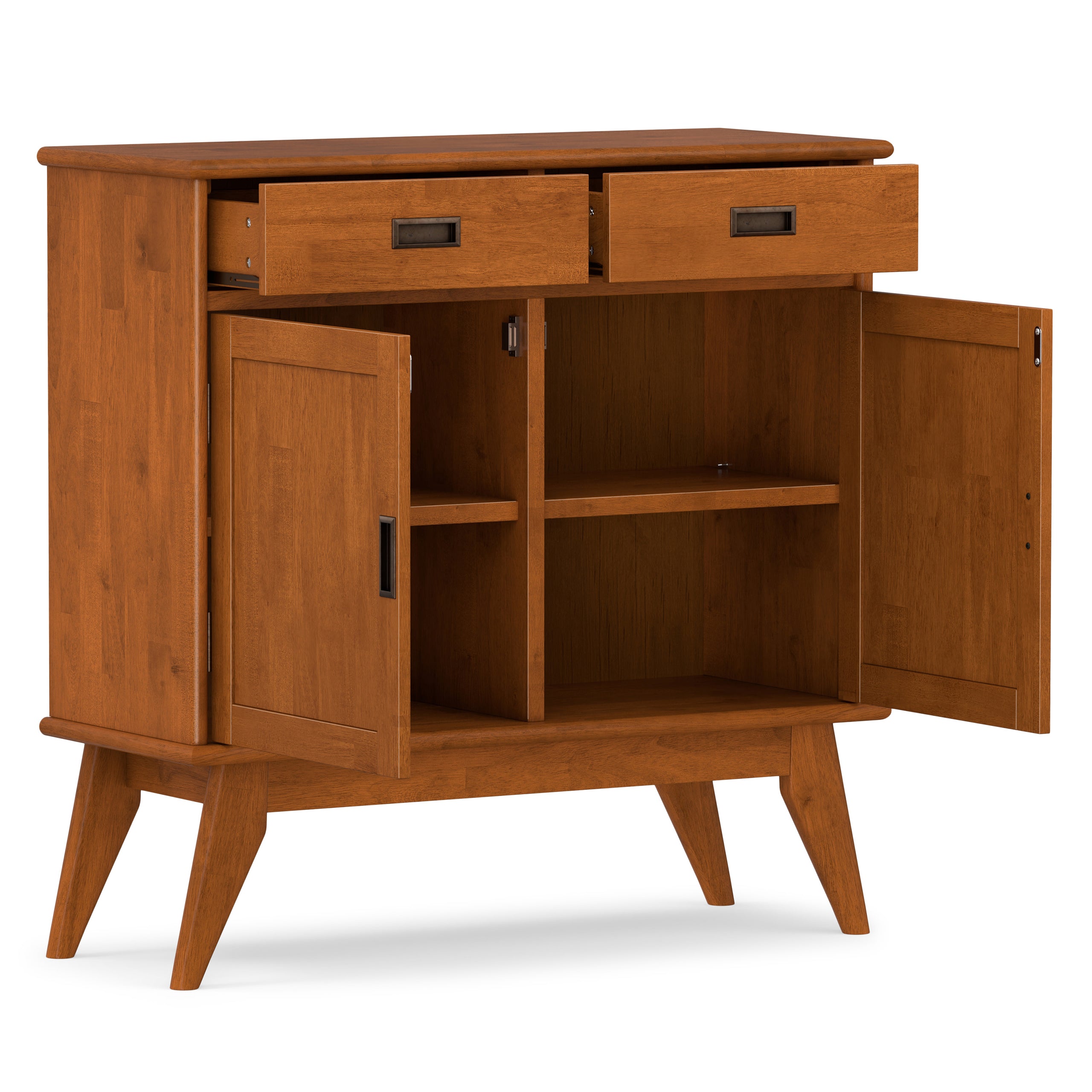 Teak Brown | Draper Mid Century Entryway Storage Cabinet