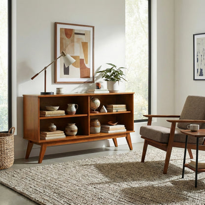 Teak Brown | Draper Low Bookcase