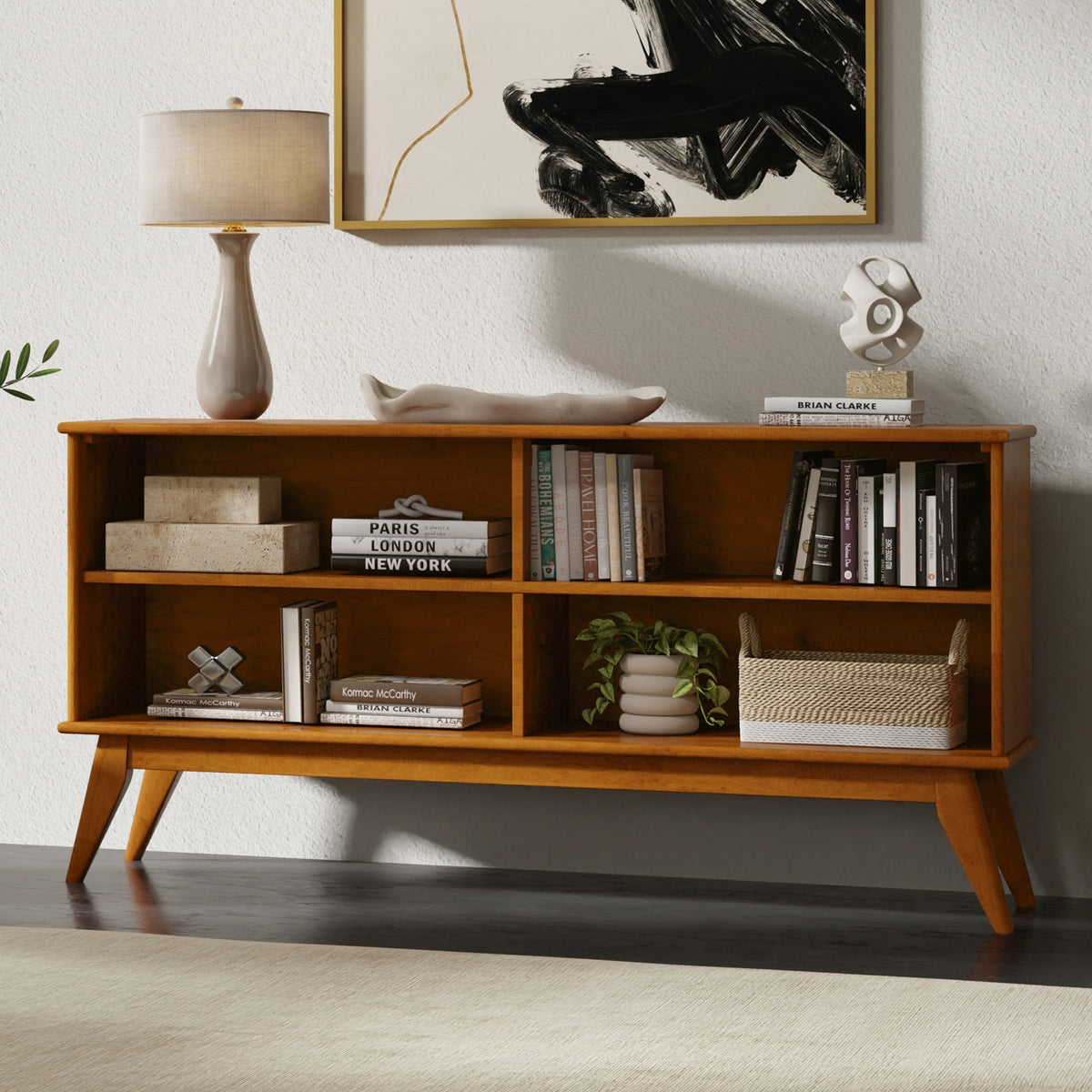 Teak Brown | Draper Low Bookcase