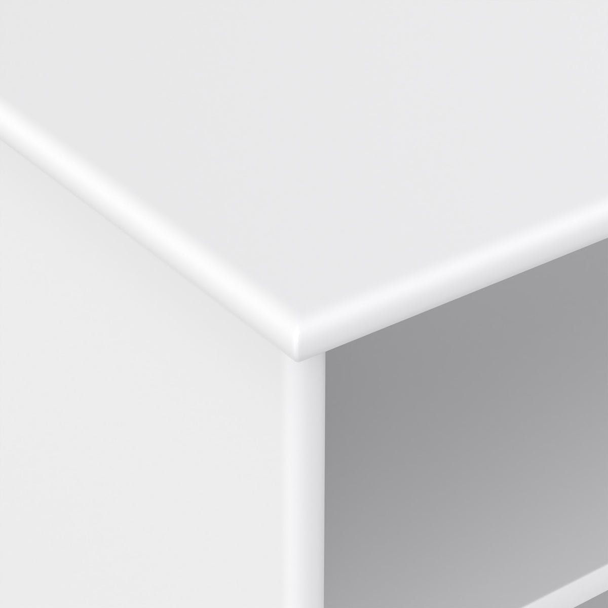 White | Draper Mid Century Low Bookcase