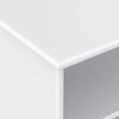 White | Draper Mid Century Low Bookcase