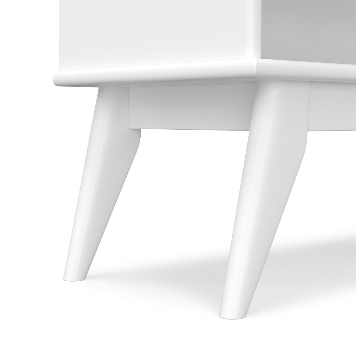 White | Draper Mid Century Low Bookcase