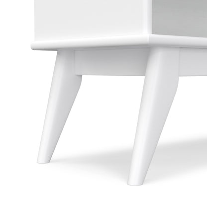 White | Draper Mid Century Low Bookcase