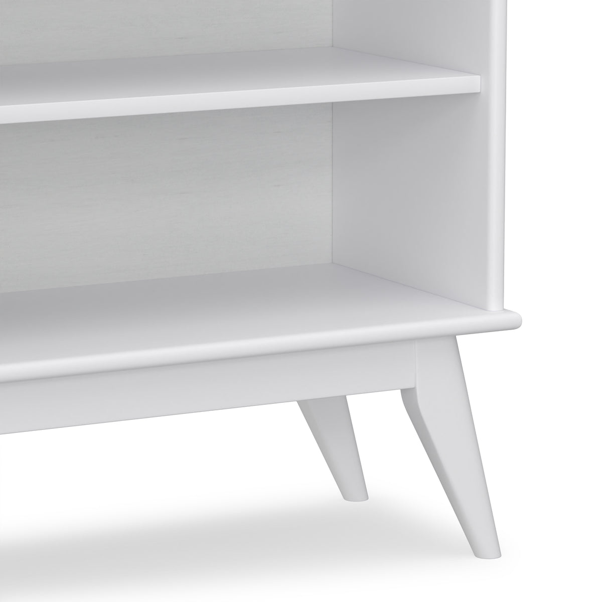 White | Draper Mid Century Low Bookcase