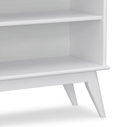 White | Draper Mid Century Low Bookcase
