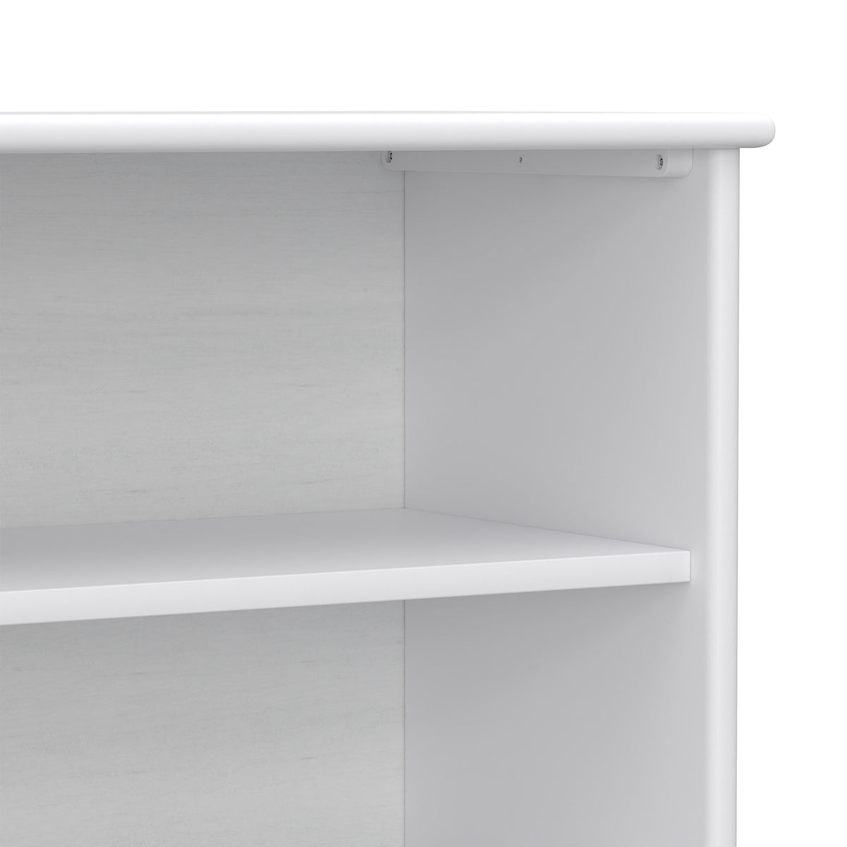 White | Draper Mid Century Low Bookcase