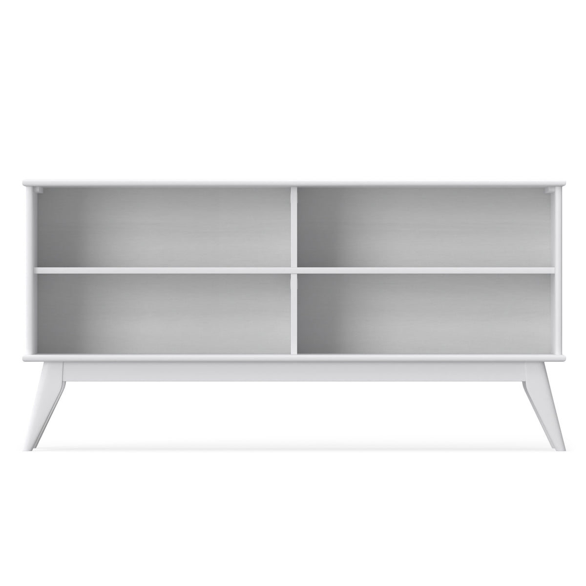 White | Draper Mid Century Low Bookcase
