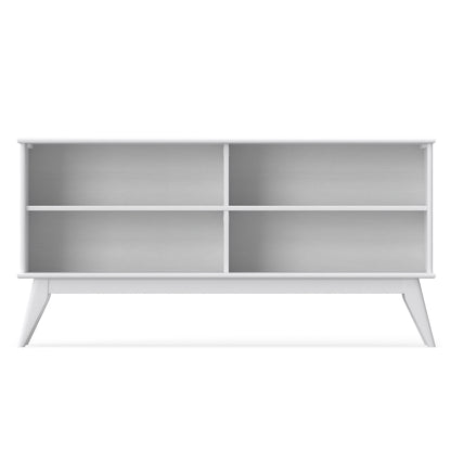 White | Draper Mid Century Low Bookcase
