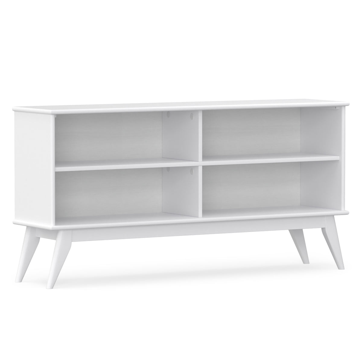 White | Draper Mid Century Low Bookcase