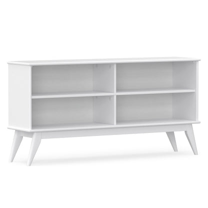 White | Draper Mid Century Low Bookcase