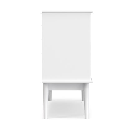 White | Draper Mid Century Low Bookcase