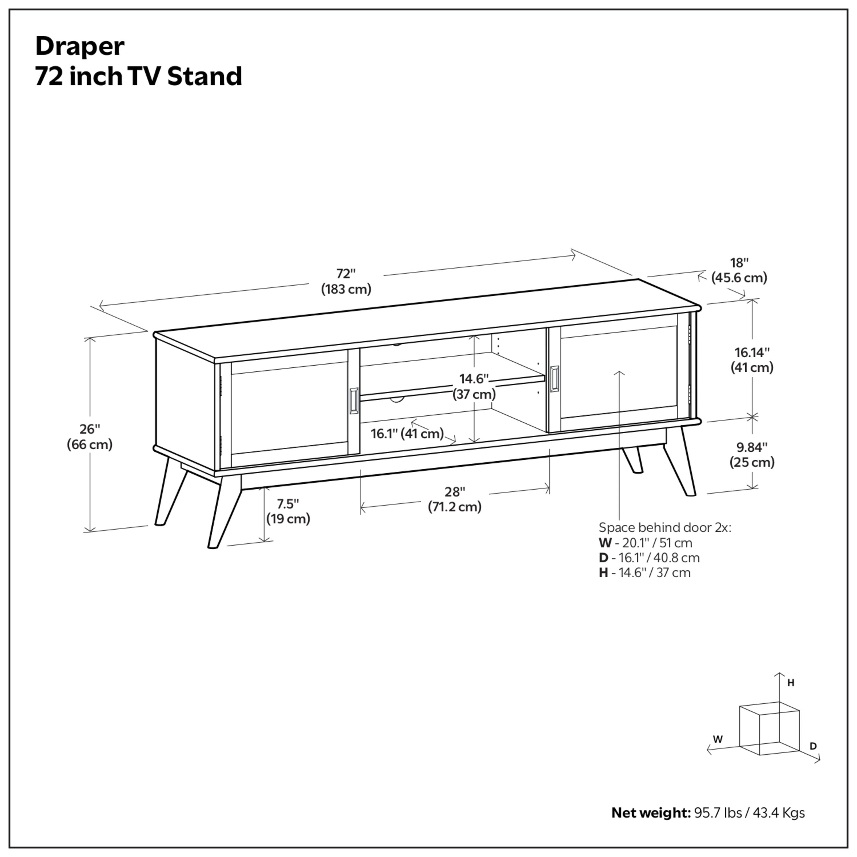 Mid Century TV Stand | Draper 72 Inch TV Stand – Simpli Home