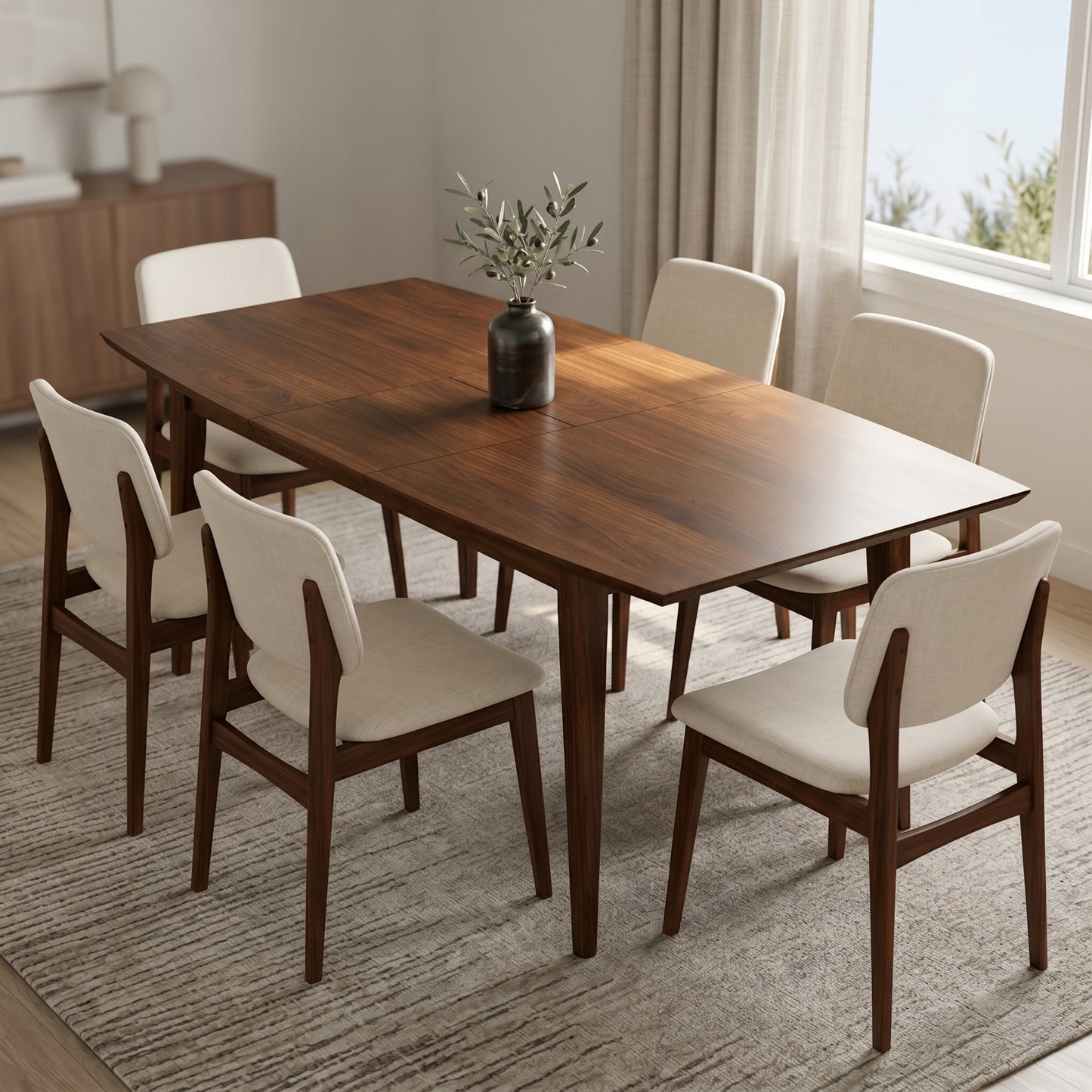 Walnut Walnut | Draper Mid Century Extendable Dining Table