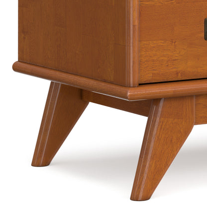 Teak Brown | Draper 28 inch Bedside Table with 2 Drawers and Top Shelf