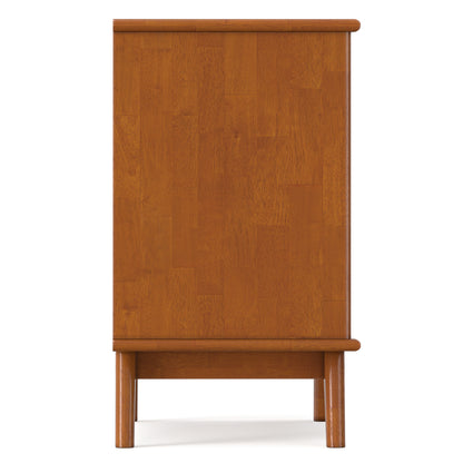 Teak Brown | Draper 28 inch Bedside Table with 2 Drawers and Top Shelf