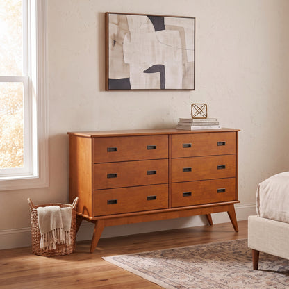 Teak Brown | Draper 58 inch 6 Drawer Dresser