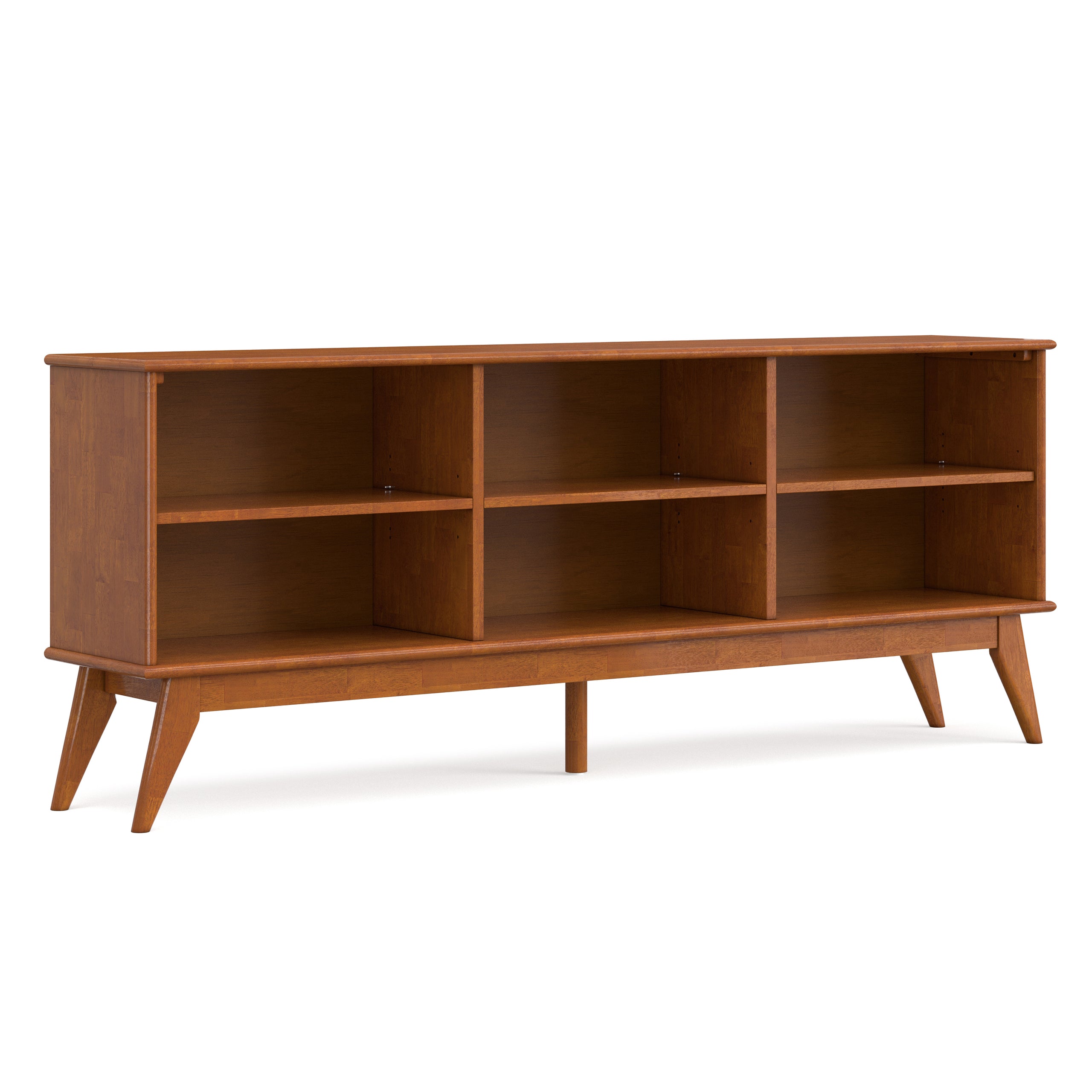 Teak Brown | Draper 76 inch 6 Shelf Bookcase